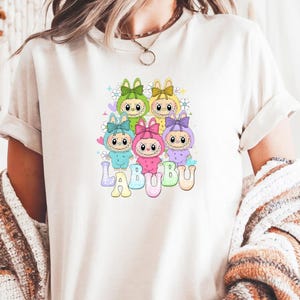 Labubu Shirt, Cute Cartoon T-Shirt, Aesthetic Kawaii Tee, Gift for Her, Soft Graphic Tee, Trendy Cute Shirt, Custom Labubu Design