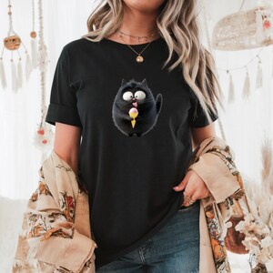 Cat T-shirt, Cat Shirt, Cat Caffe  , Gift For Cat Lover, Cat Owner Gift, Cat Print Shirt, Kids Cat Tee, Funny Cat Gift