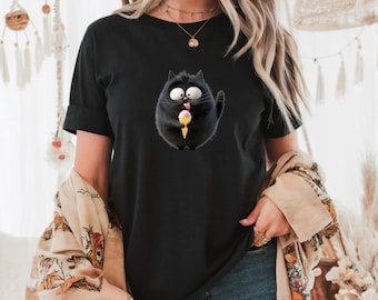 Cat T-shirt, Cat Shirt, Cat Caffe  , Gift For Cat Lover, Cat Owner Gift, Cat Print Shirt, Kids Cat Tee, Funny Cat Gift