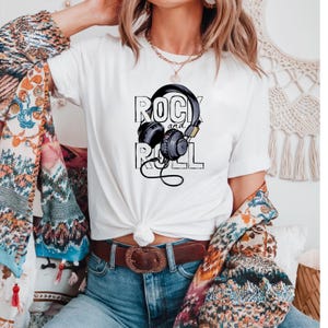 Rock And Roll Shirt, Colorful Rock Band Tee with Guitar & Boho Wings, Music Band Sweatshirt, Rock Hoodie for Fans