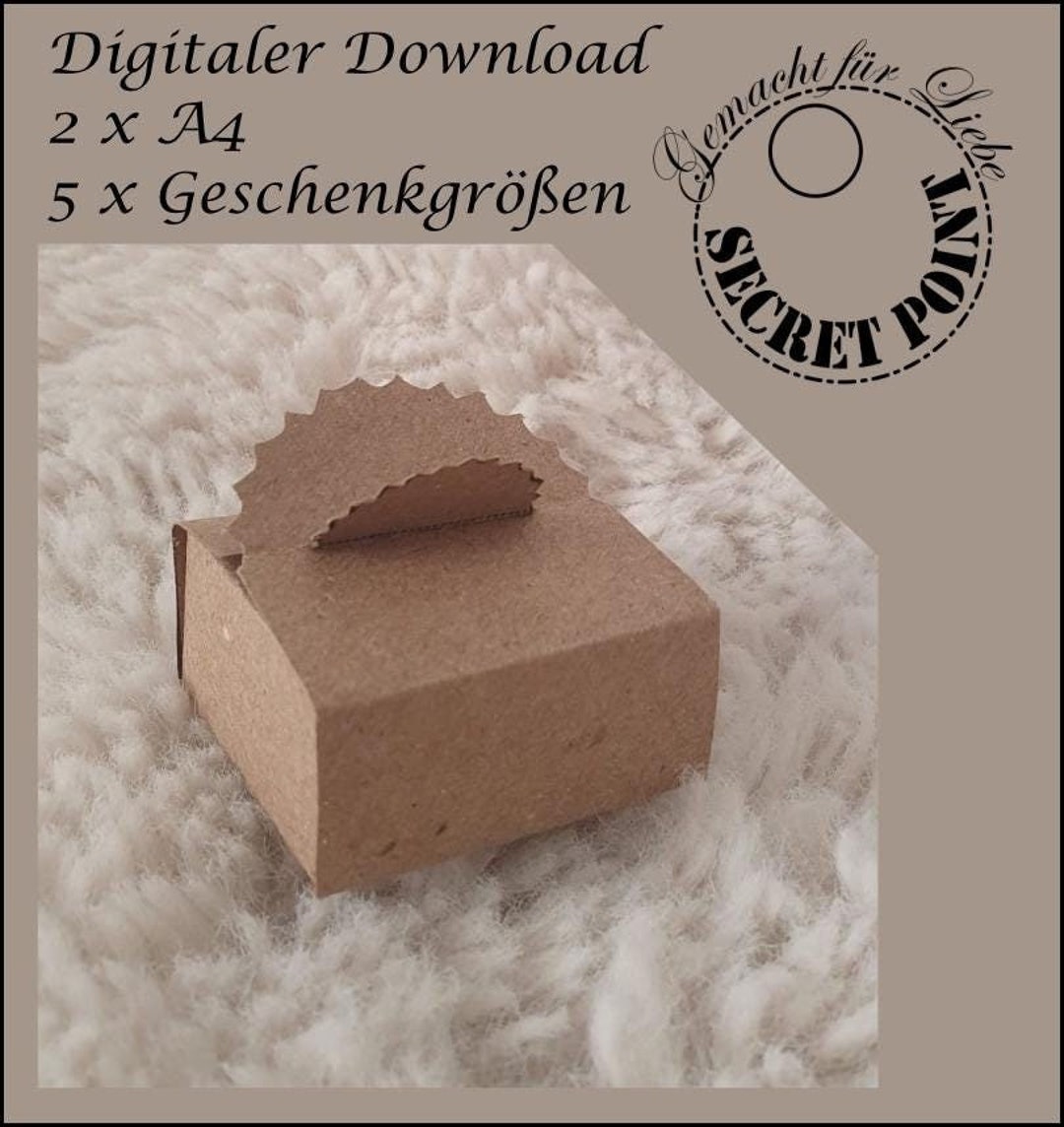 Gift Box Cardboard Box Template Box Folding Gift Box Print PDF Advent ...