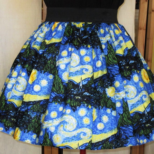 Starry Night Swirls Skirt