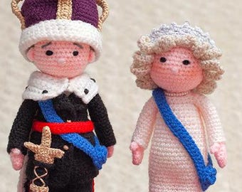PDF Digital download - Dolls x 2 - King & Queen CROCHET pattern - Advanced UK Terminology