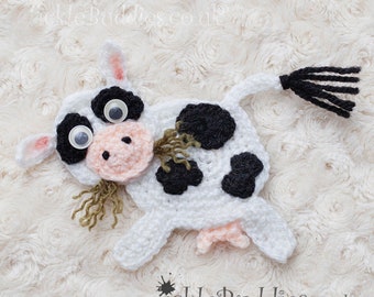 Crocheted Cow Applique