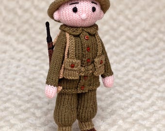 PDF Download - WWII British Soldier Knitting Pattern – Military Doll Pattern intermediate