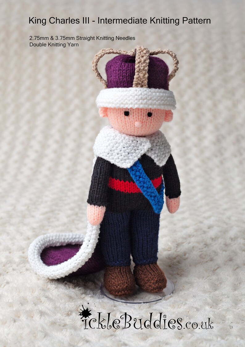 King Charles III Knitting Pattern Intermediate Etsy UK