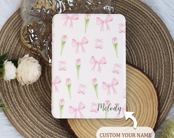 Pink Tulips and Bows Kindle Paperwhite 2021 Kindle Case,Paperwhite Kindle Case for Paperwhite 1/2/3/4,Kindle 2022,Kindle 11th,Gift for Her