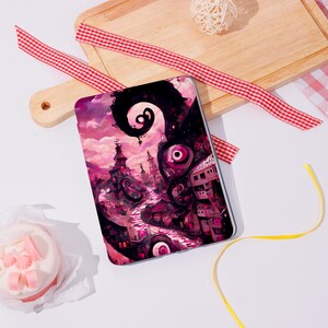 Fantasy Pink City iPad-skal med pennhållare för 2025 Air 7-11/13″, Anpassat iPad Mini 6-skal iPad-fodral, iPad Pro 2024/2022, iPad 10/9/8″-skal