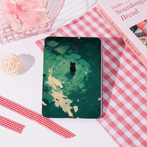 Black Cat in Water 2024 Kindle Paperwhite 2021 Kindle Case,Paperwhite Kindle Case for Paperwhite 1/2/3/4,Kindle 10/11/12th Case,Gift for Her