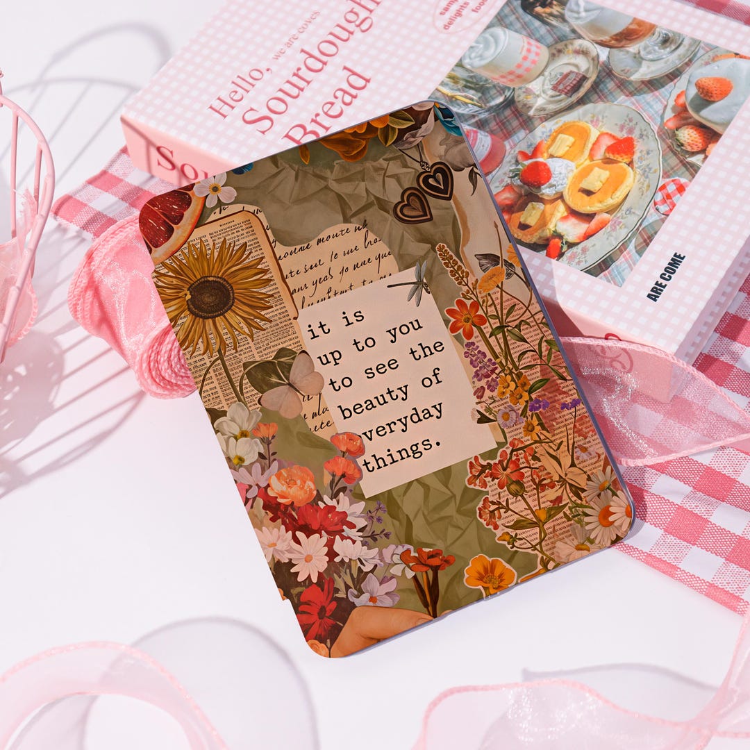 Personalized Vintage Floral Collage Paperwhite 2025 All New Kindle Case ...