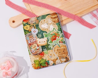 Kawaii Food and Animals iPad Case with Pen Holder for 2025 Air 7-11/13″,Custom iPad Mini 6 Cases iPad Cover,iPad Pro 2025,iPad 10/9/8th Case
