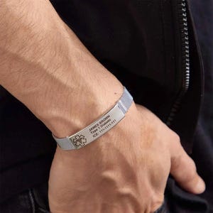Custom Engraved Medical Alert ID Bracelet, Adjustable and Stylish Safety Gift for Diabetes, Epilepsy, Autism & More, Custom Name Bracelet