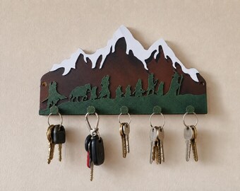 Movie Inspired Fantasy Mountain Adventure Key Holder / 3D-Printed Wall-Mounted Key Rack with 5 Hooks