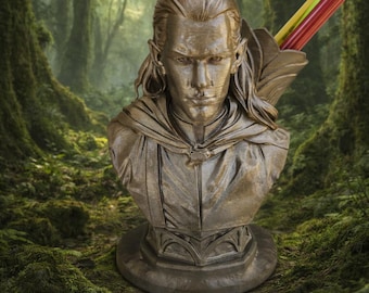 Legolas pennenhouder / grappig bureauaccessoire / LOTR-cadeau / Lord of the Rings-buste