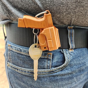 Porte-clés pistolet compact | Porte-clés de transport dissimulé | Cadeau EDC style tactique