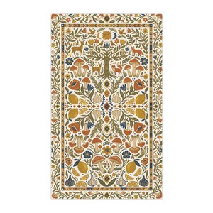 Paño de cocina con diseño del Árbol de la Vida de arte popular, paño de cocina con animales del bosque, decoración de cocina estilo cottagecore con setas, regalo de cocina botánico con diseño de limón, sol y luna. imagen 7