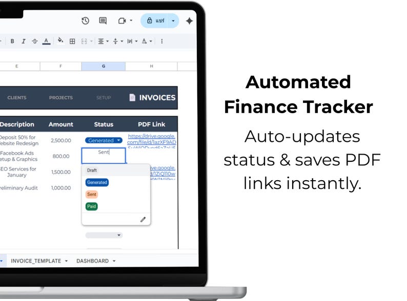 Automated Invoice Google Sheets | Small Biz Bookkeeping | Client ...