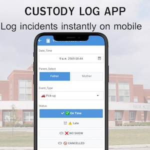 Co-Parenting App Google Sheets | Custody Visitation Log & Court Evidence Mobile Tracker
