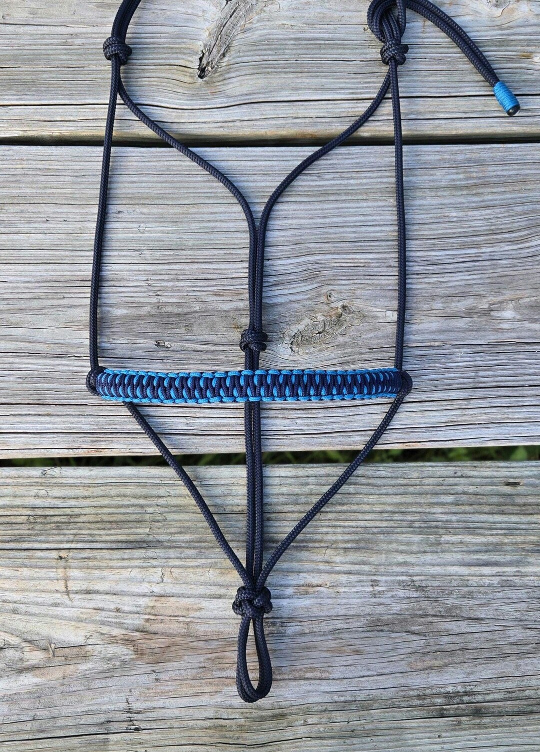 Custom Horse Halter With Braided Noseband, Yacht Rope Halter, Handmade ...