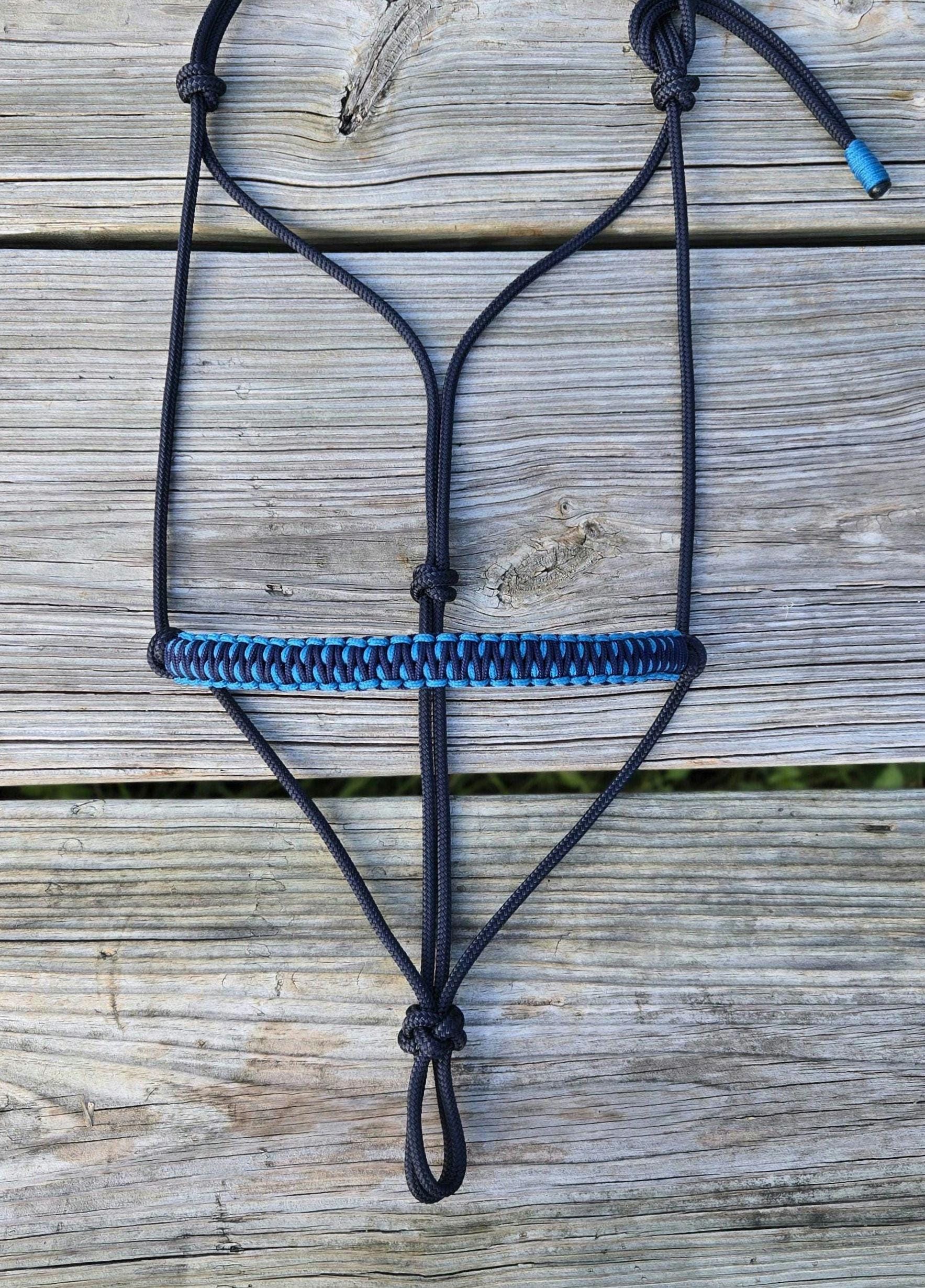 Custom Horse Halter With Braided Noseband, Yacht Rope Halter, Handmade ...