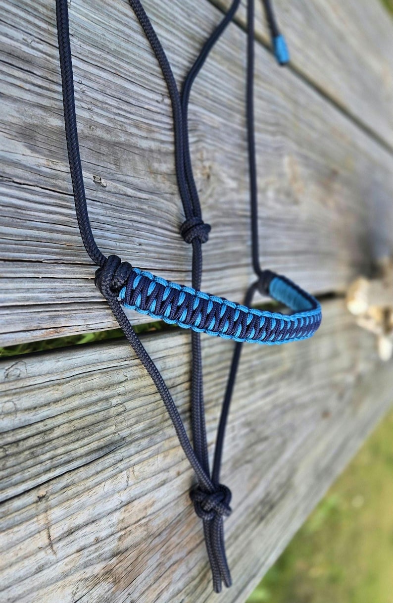 Custom Horse Halter With Braided Noseband, Yacht Rope Halter, Handmade ...