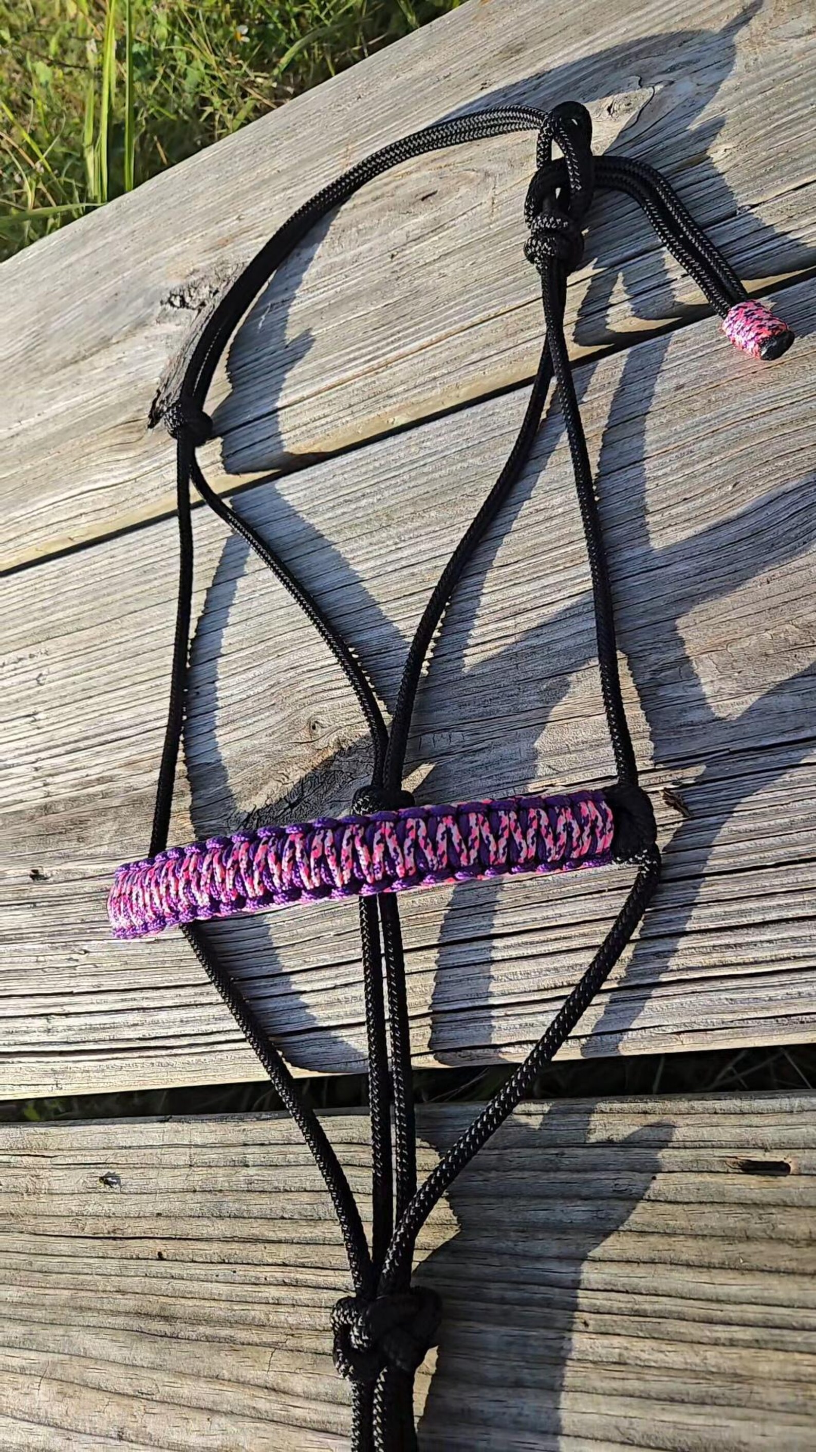 Custom Horse Halter With Braided Noseband, Yacht Rope Halter, Handmade ...