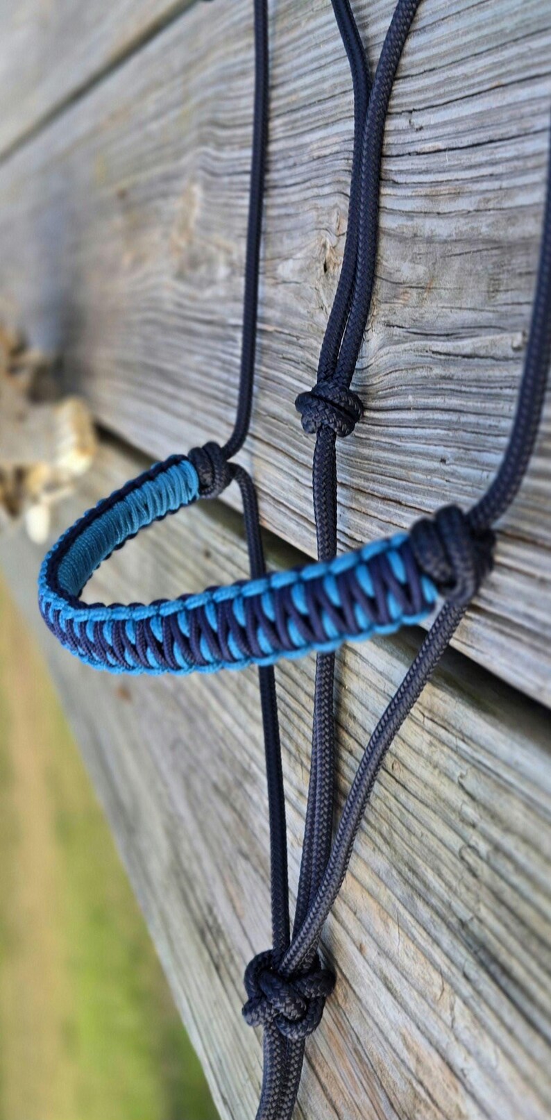 Custom Horse Halter With Braided Noseband, Yacht Rope Halter, Handmade ...
