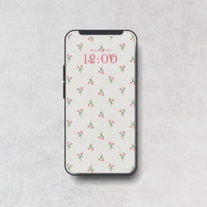 Fondo de pantalla floral minimalista para teléfono / Pantalla de bloqueo elegante / Fondo de teléfono simple / Descarga instantánea para Android y iPhone