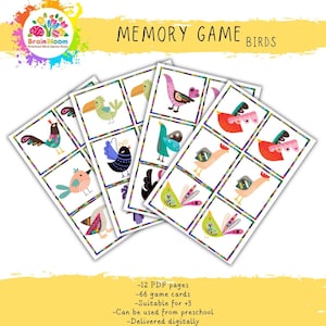 Educational game for preschool: Memory Game-Birds