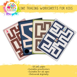 Line Tracing Worksheets for Kids | Pre-Writing Printable | Fine Motor Skills Activities | Preschool & Kindergarten PDF