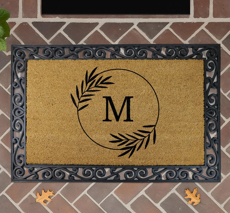 Personalized Natural Coir Monogram Doormat, Custom Family Name Welcome ...