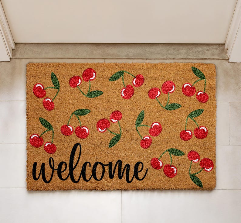 Cherry Welcome Door Mat - Thumbnail 3