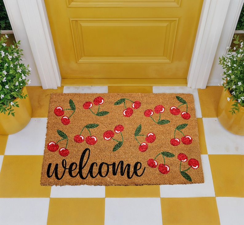 Cherry Welcome Door Mat