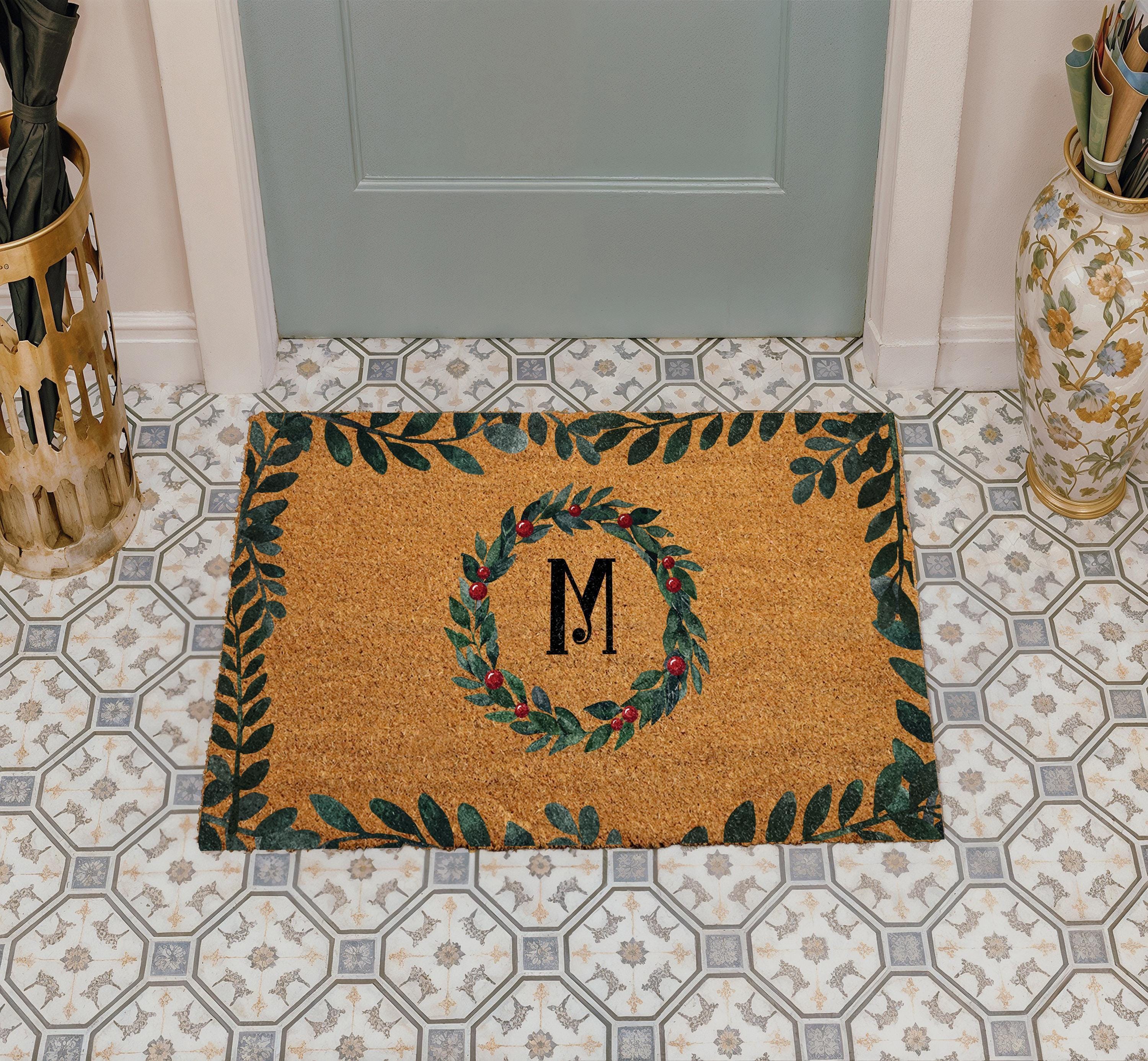 34 Space-Saving Christmas Decor Ideas for Apartments 30 Custom Christmas Doormat, Personalized Initial Monogram Welcome Mat,…