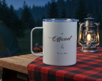 Personalized The Officiant Proposal Steel Mug, Outdoor Wedding Officiant Thank You Gift, Bridal Party Present, Custom Date Officiant Tumbler