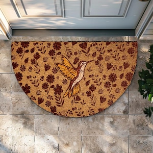 Bird Themed Doormat, Interchangeable Outdoor Rug, Rubber Framed Coir Mat, All Season Welcome Mat Set for Porch or Front Door