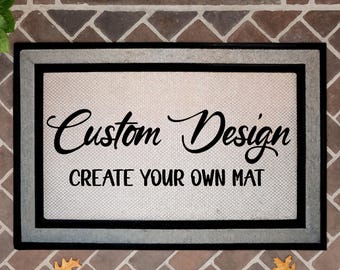 Custom Entry Doormat, Create Your Own Welcome Mat, Personalized Housewarming Gift, Unique Customizable Business Logo Outdoor Mats