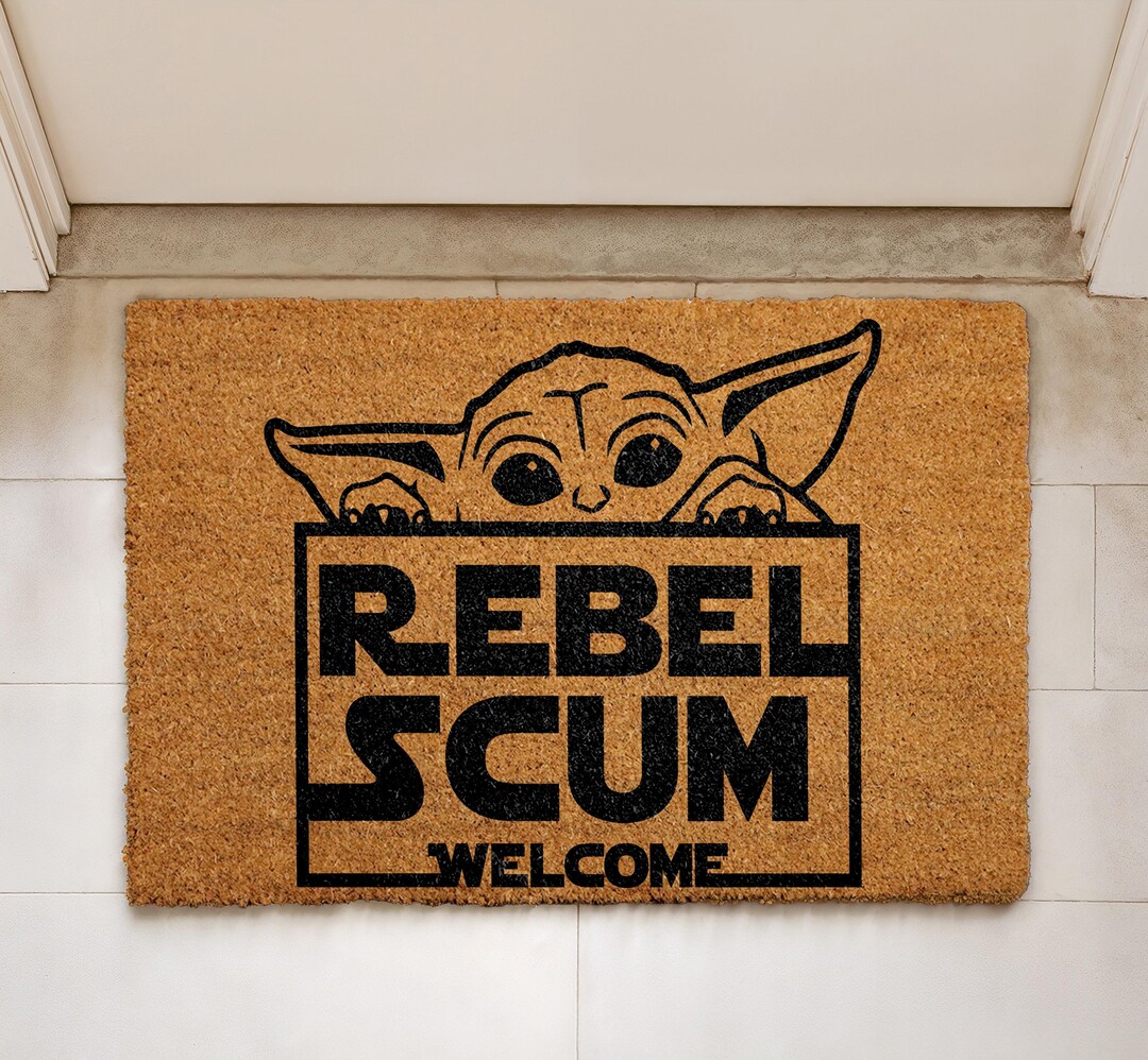 Rebel Scum Coco Door Mat, Grogu Baby Yoda Doormat, Star Wars Mat, Funny ...