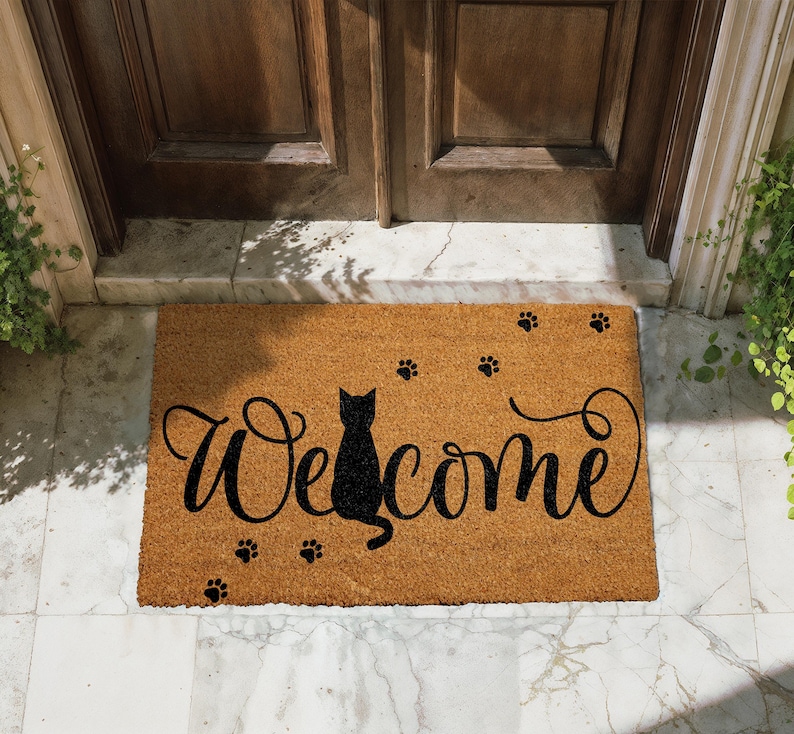 CherryArtCity Cat Welcome Doormat - Thumbnail 4