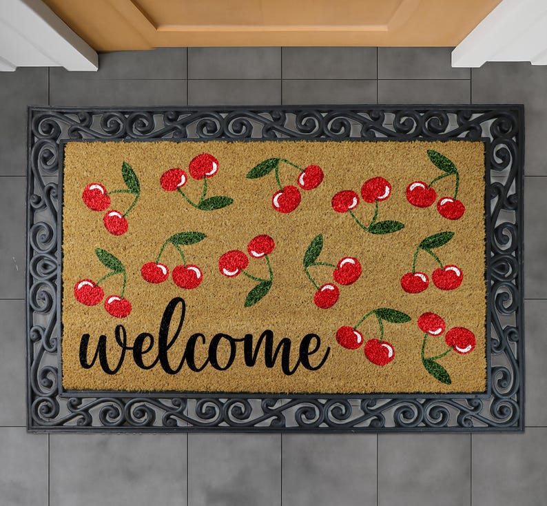 Cherry Welcome Door Mat - Thumbnail 5