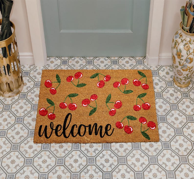 Cherry Welcome Door Mat - Thumbnail 4