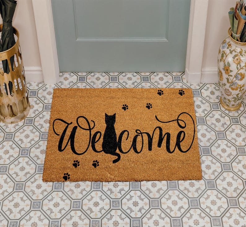 CherryArtCity Cat Welcome Doormat - Thumbnail 5