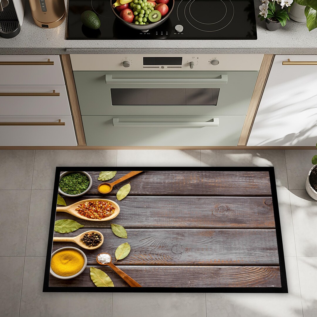 Vibrant Spice Design Kitchen Floor Mat, Cooking Area Colorful Chef Gift ...