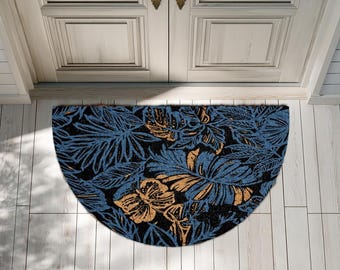 Arts & Crafts Welcome Mat, Floral Coir Doormat, Elegant Entryway Decor, Vintage Flower Door Mat, English Garden Door Mat, Front Door Decor