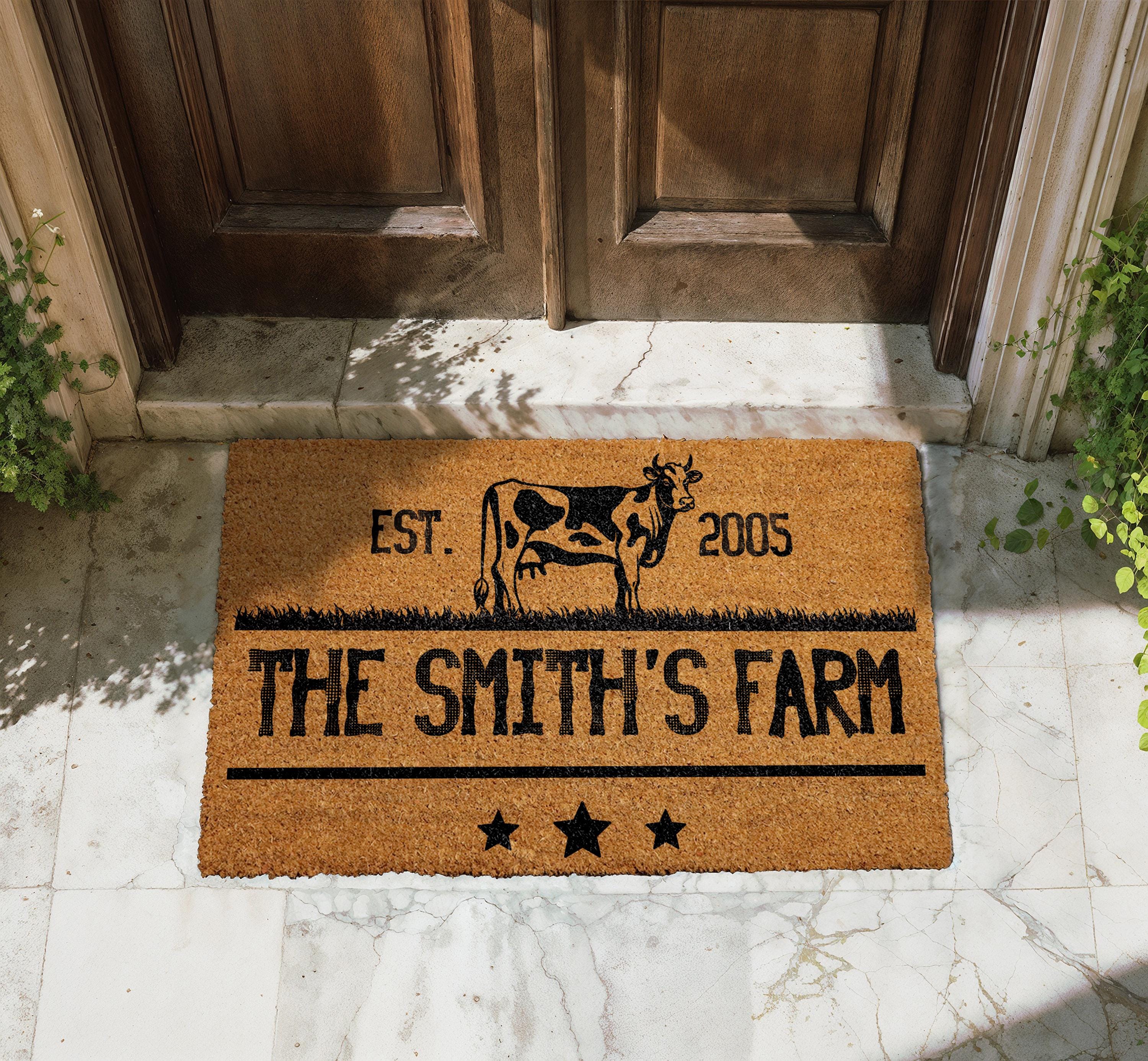 34 Front Porch Decor Ideas for Every Season 30 Custom Farm Doormat, Personalized Family Name and Est. Year Door…