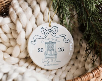 Personalized First Apartment Ornament, Custom Address & Names New Home Gift, Housewarming Keepsake