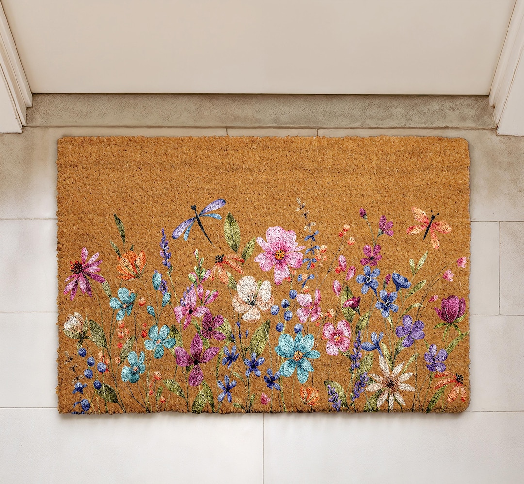 Floral Doormat, Wildflowers Welcome Mat, Spring Lover Home Decor ...