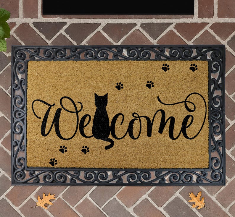 CherryArtCity Cat Welcome Doormat