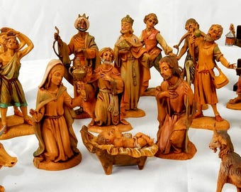 Vintage 1983 Fontanini Nativity Set 21 Pcs Depose Italy Holy Family 3 Kings 4"