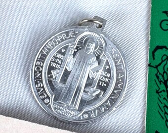 1966 St Benedict Medal 7/8" w Provenance Letters Pamphlet Benedictine Fathers